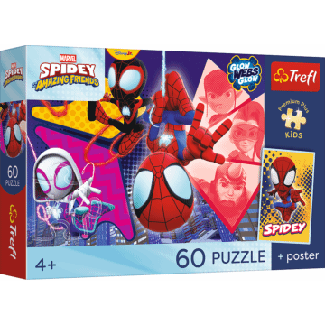 Puzzle Premium Plus Kids, Marvel 60 el. Niesamowita przygoda + kolekcjonerski plakat - opakowanie 