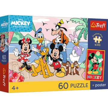 Puzzle Premium Plus Kids, Disney 60 el. Wesoła misja + kolekcjonerski plakat - opakowanie 