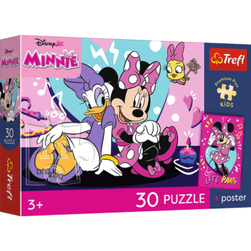 Puzzle 30 el. Radosna Minnie + unikalny plakat - opakowanie 