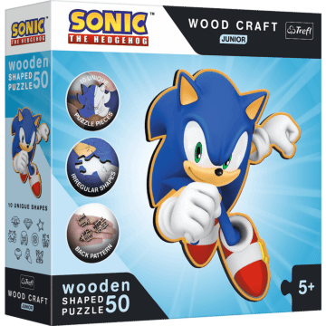 Opakowanie puzzli drewnianych Sonic 50 el. Sprytny Sonic