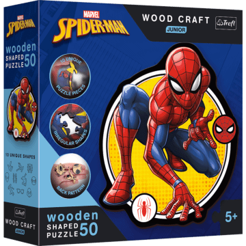 Puzzle drewniane Disney 50 el. Moc Spidermana - opakowanie