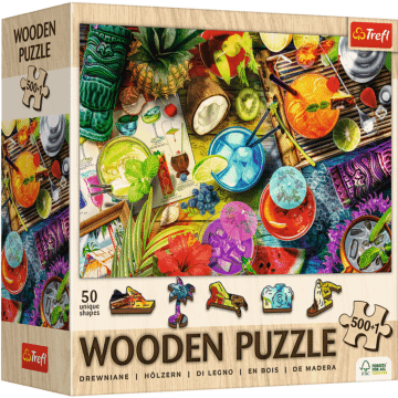 Puzzle drewniane 501 el. Kolorowe koktajle