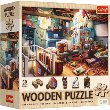 Puzzle drewniane 501 el. Skarby na strychu