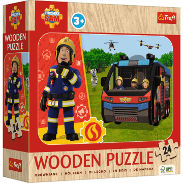 Puzzle drewniane Strażak Sam 24 el. Niesamowity strażak - opakowanie