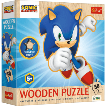 Puzzle drewniane Sonic 50 el. Radosny Sonic - opakowanie