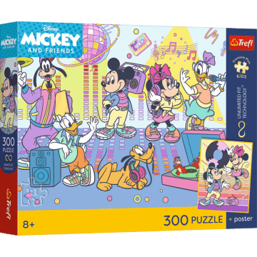 Puzzle Premium Plus Kids UFT, Disney 300 el. Ekscytująca przygoda + kolekcjonerski plakat - opakowanie 