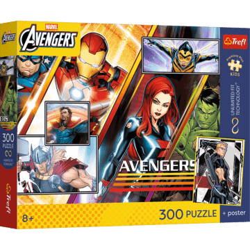 Puzzle Premium Plus Kids UFT, Disney 300 el. Siła Drużyny + kolekcjonerski plakat - opakowanie 