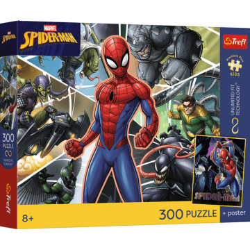 Puzzle Premium Plus Kids UFT, Marvel 300 el. Ukryty bohater + kolekcjonerski plakat - opakowanie 