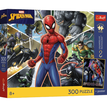 Puzzle Premium Plus Kids UFT, Marvel 300 el. Ukryty bohater + kolekcjonerski plakat - opakowanie 