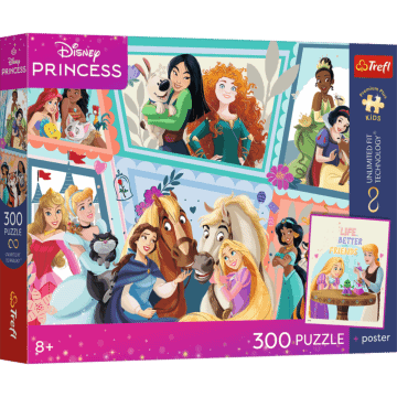 Puzzle Premium Plus Kids UFT, Disney 300 el. Cudowny bal + kolekcjonerski plakat - opakowanie 