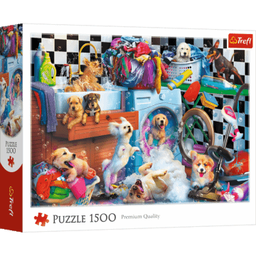 Puzzle 1500 el. Psie szaleństwo - opakowanie 
