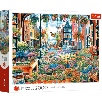 Puzzle 2000 el. Kwiaciarnia w Amsterdamie - opakowanie
