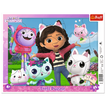 Puzzle dla dzieci 25 elementów od Trefl o nazwie Poznaj Gabi - Koci domek Gabi