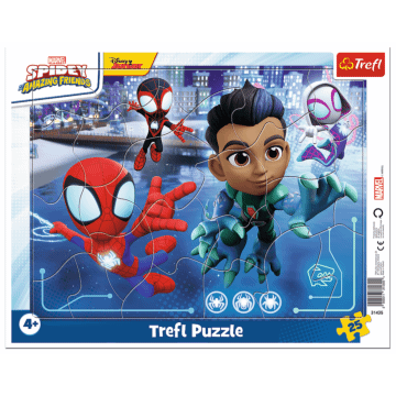Puzzle ramkowe Spiderman 25 el. Pajęczy skok