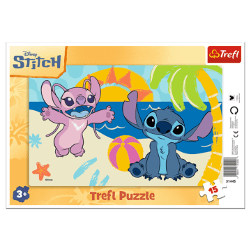 Puzzle ramkowe 15 el. Lilo & Stitch, W cieniu palm 