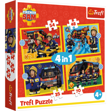 Puzzle 4 w 1 Strażak Sam, Strażak na sygnale - opakowanie