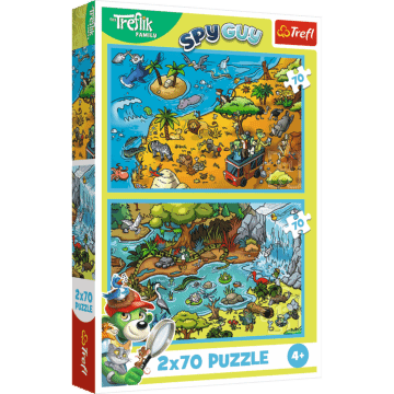 Puzzle 2x70 el. - Trefliki w Krainie Zwierząt, The Treflik Family