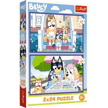 Puzzle Bluey 2 x 24 el. Zabawna Bluey - opakowanie