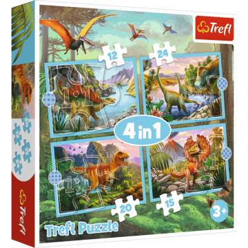 Puzzle 4 w 1 - Wyjątkowe dinozaury 1