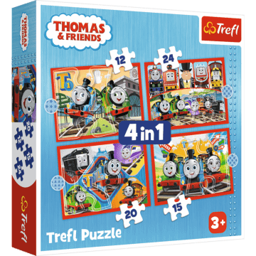 Odjazdowy Tomek - puzzle 4w1 od Trefl przód opakowania
