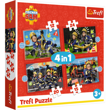 Puzzle 4w1 Strażak Sam, Przygoty Strażaka Sama - opakowanie