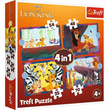 Puzzle 4w1 Król Lew, Odważny Król Lew - opakowanie