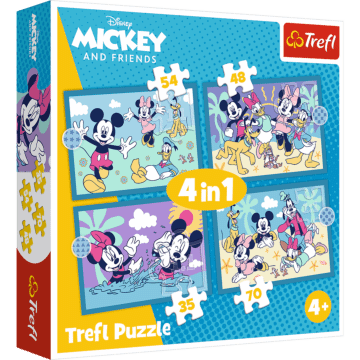 Puzzle 4w1 Myszka Miki, Zabawne zdarzenia Myszki Miki - opakowanie
