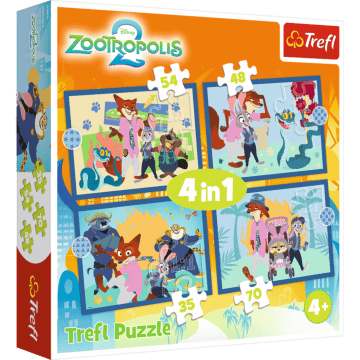 Puzzle 4w1 Zwierzogród 2, Zootopia pełna przygód