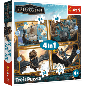 Puzzle 4w1 Jak wytresować smoka, Smocze dni