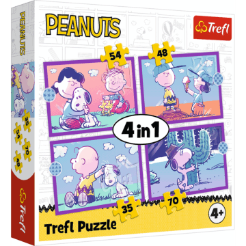 Puzzle Peanuts 4w1 Ze Snoopym jest wesoło - opakowanie 