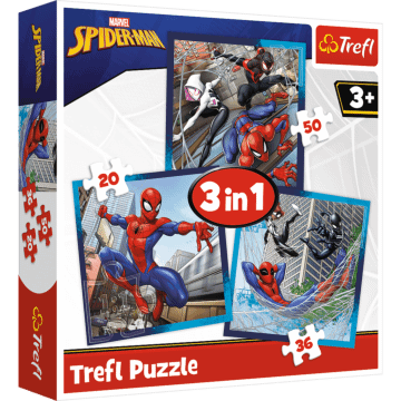 Puzzle 3w1 Marvel Spiderman, Pajęczy przyjaciele - opakowanie