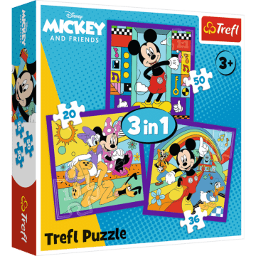 Puzzle 3w1 Mickey Mouse and Friends, Miki i jego wesoła ekipa