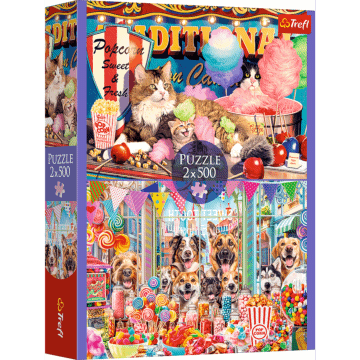 Puzzle 2 x 500 el. Puszyści przyjaciele - opakowanie