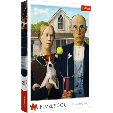 Puzzle 500 el. American Gothic: Psia Edycja - opakowanie
