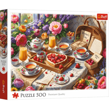 Puzzle 500 el. Słodkości na Dzień Mamy - opakowanie 