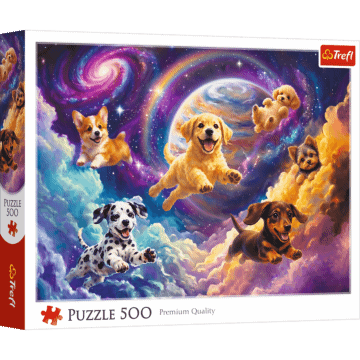 Puzzle 500 el. Kosmiczne pieski - opakowanie 