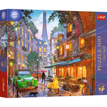 Puzzle 500 el. Premium Plus Quality, Mistrzostwa Europy, Tea Time: Kawiarnia w Paryżu - opakowanie