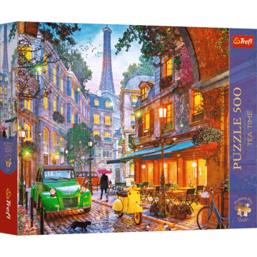 Puzzle 500 el. Premium Plus Quality, Mistrzostwa Europy, Tea Time: Kawiarnia w Paryżu -  opakowanie