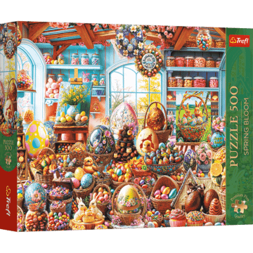 Puzzle Premium Plus Quality Spring Bloom 500 el. Wielkanocny sklepik ze słodyczami