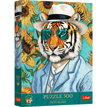 Puzzle Premium Plus Quality Pets as Art 500 el. Pan Tygrys i Słoneczniki