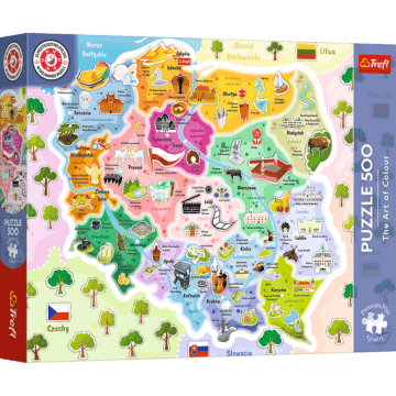 Puzzle 500 el. Premium Plus Quality, Mistrzostwa Polski, Mapa Polski - opakowanie 