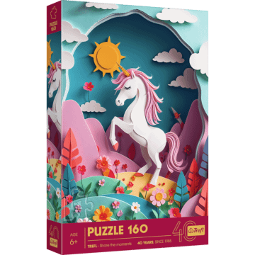 Puzzle z efektem 3D 160 el. 40-lecie Trefl - Jednorożec - opakowanie