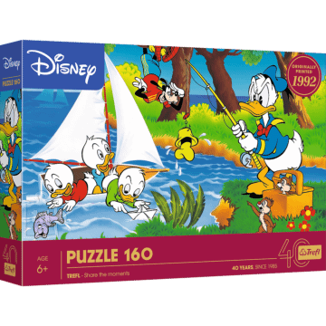 Puzzle Disney 160 el. 40-lecie Trefl - Przygoda nad jeziorem - opakowanie