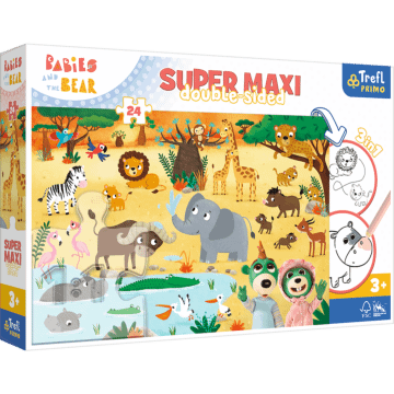 Bobaski na safari - puzzle Primo | Trefl - zdjęcie 1
