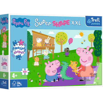 Zabawy z braciszkiem - Puzzle Super Shape XXL Świnka Peppa - przód opakowania 