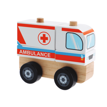 Ambulans - zabawka drewniana - zdjęcie 1