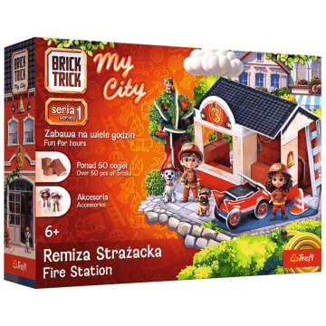 Klocki ceramiczne Brick Trick My City  - Remiza Strażacka - opakowanie