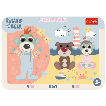 Puzzle ramkowe Baby Bobaski i Miś, Słodkie bobaski