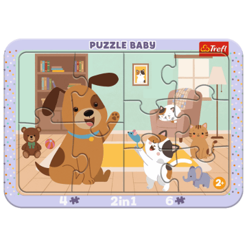 Puzzle ramkowe Baby, Jak pies z kotem