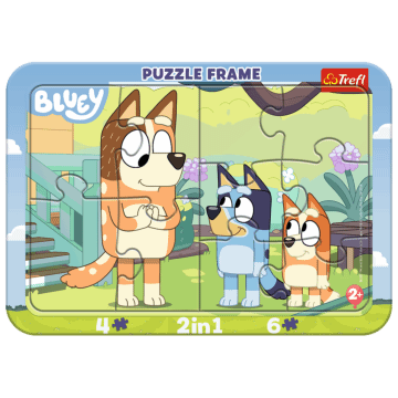 Puzzle ramkowe Baby Bluey, Bluey i Bingo